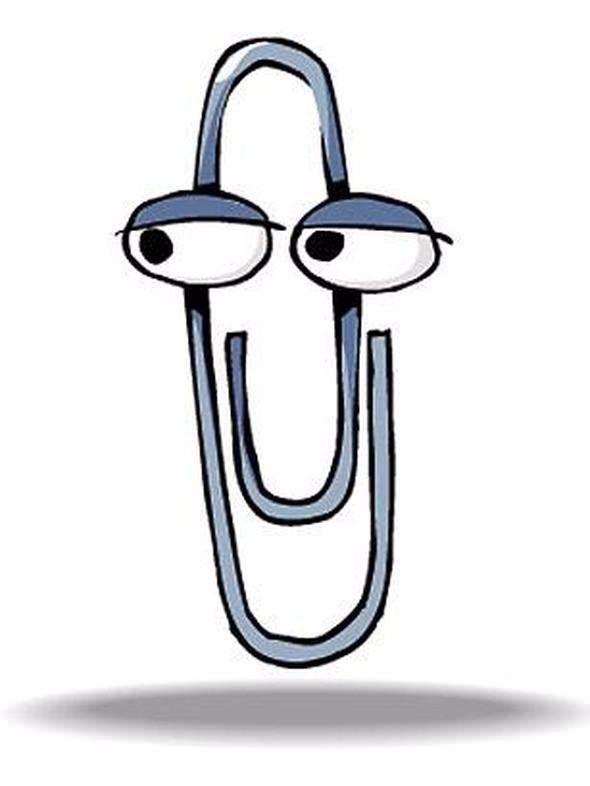 <p>Clippy <br />
<br />
"Görünen o ki bir mektup yazıyorsunuz. Biraz yardım ister misiniz?" Microsoft Office kullanıcılarını hiçbir şey habersizce ekrana çıkıp bu soruyu soran Clippy kadar can sıkıcı olmadı. Bu ofis asistanı ilk olarak Microsoft Office'in '97 sürümünde bütün görevleri tamamlamaya hazır sanal bir kağıt atacı olarak ortaya çıktı. Tek sorun Clippy'nin çenesini tutmayı becerememesiydi.</p>
