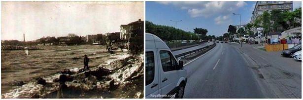 <p>Bakırköy sahil dolgusu yapılmadan önce ve günümüz.</p>