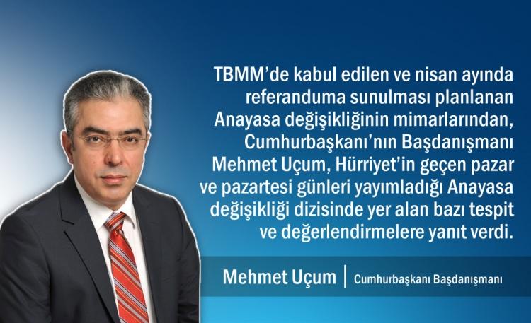 <p>Cumhurbaşkanı’nın Başdanışmanı Mehmet Uçum, TBMM’de kabul edilen ve nisan ayında referanduma sunulması planlanan Anayasa değişikliğini değerlendirdi.<br />
<br />
Kaynak: Hürriyet</p>
