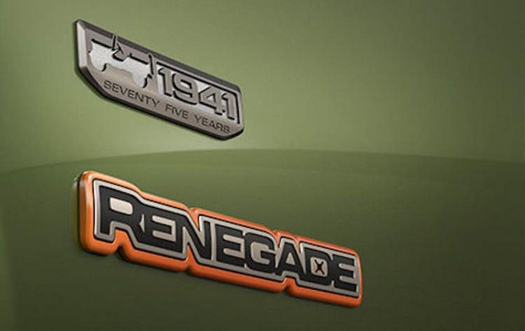 <p><span style="color:#FFA07A"><strong>TEKNİK ÖZELLİKLER</strong></span></p>

<p><span style="color:#D3D3D3">Jeep Renegade'nin 75. yıla özel üretilen modeli, 1,4 litre MultiAir2 turbo benzinli motor ve 9 ileri otomatik şanzıman kombinasyonuyla sadece dört tekerlekten çekişli olarak satın alınabiliyor.</span></p>
