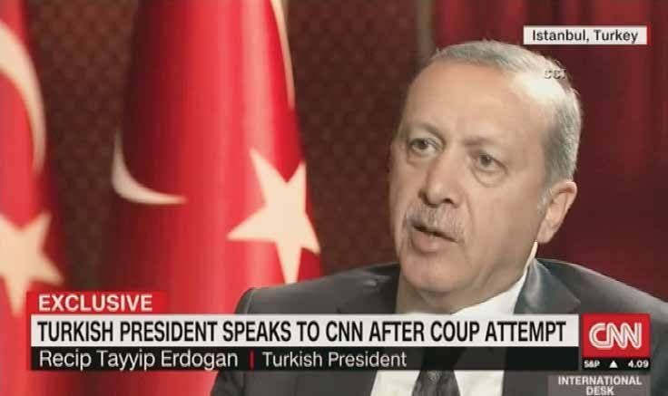 <p><strong>DÜNYAYA ‘DARBE GİRİŞİMİ PÜSKÜRTÜLDÜ’ MESAJI</strong><br />
<br />
Cumhurbaşkanı Recep Tayyip Erdoğan, CNN International’dan Becky Anderson’a verdiği mülakatta Fetullahçı Terör Örgütü’nün (FETÖ) darbe girişimiyle ilgili soruları cevapladı.</p>
