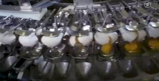 <p>Makineye düzinelerce yumurta yerleştiriliyor ve makine bu yumurtaları önce yıkıyor. </p>
