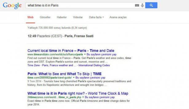 <p>Google Dünya Saatleri Dünyanın başka bir köşesinde o an saatin kaç olduğunu mu merak ediyorsunuz ? Google bu sorununuzu da basit bir şekilde çözüyor.</p>

<p> </p>
