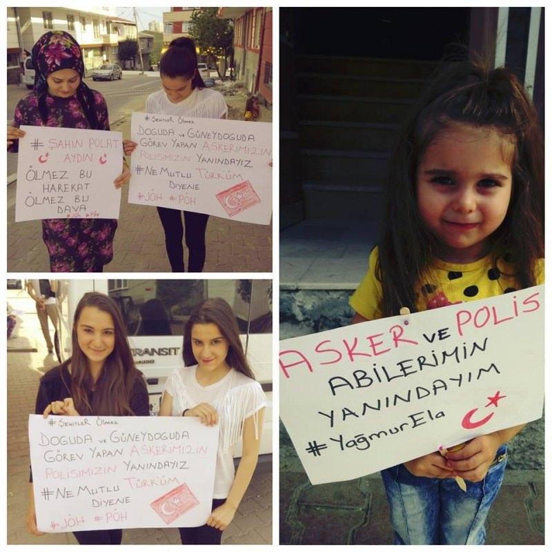 <p>Fotoğraflarıyla birlikte güvenlik kuvvetlerine destek içerikli yazdıkları notlarla, fotoğrafları ile ellerinde bulunduran vatandaşlar yurdun ve dünyanın farklı kentlerinden bu etkinliğe katılarak destek mesajı verdi.</p>
