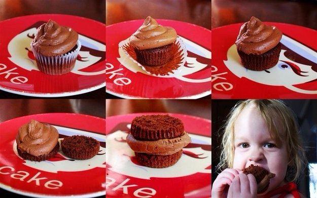 <p>Cupcake'in kekini bölüp üstüne ekleyerek yeme deneyimini artırabilirsiniz</p>
