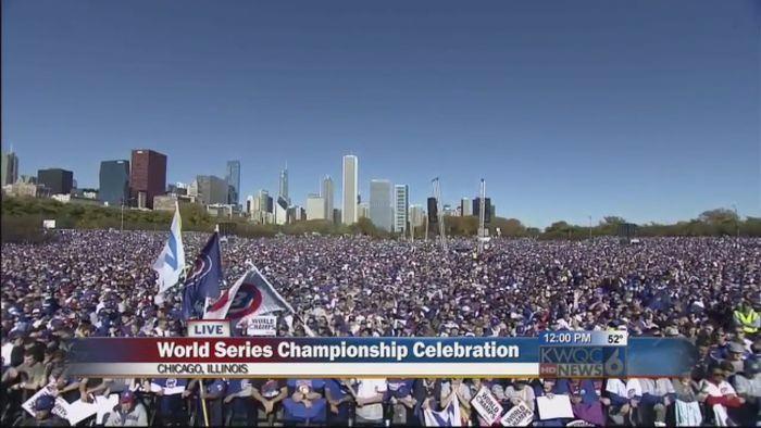 <p>Cubs World Series kutlamalarına 5 milyonun üzerinde insan katıldı ve insanlık tarihinde 7. büyük buluşma olarak yer aldı.</p>

<p> </p>

