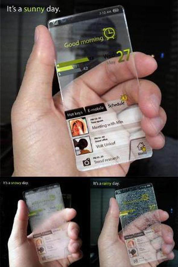 <p>Şeffaf bir görünüme sahip olan ve Seunghan Song tarafından tasarlanan bu konsept telefon, ayrıca hava durumunu algılayarak en son hava durumu bilgilerini an ve an ekrana yansıtabiliyor.</p>
