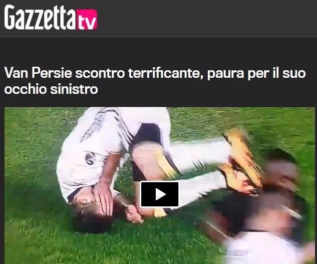 <p>Gazzetta dello Sport: "Korkunç çarpışma sonrası Van Persie gözünden tehlike yaşadı"</p>