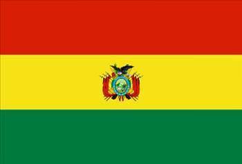 Bolivya/ Ortadaki şekil devlet armasıdır.Kırmızı; Bolivya askerlerinin cesaretini, yeşil; Bolivya topraklarının verimliliğini, sarı ise ülkenin yeraltı kaynaklarını ifade eder.