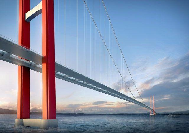 <p>Avrupa ve Asya kıtalarını dördüncü kez birleştirecek Çanakkale 1915 Köprüsü’nün tabliyeleri 36 metre genişlikte ve 5 metre yükseklikte planlanıyor. Köprünün toplam uzunluğu ise 3 bin 860 metre olacak. Köprü üzerinde 2x3 taşıt şeridi bulunacak.</p>

<p> </p>
