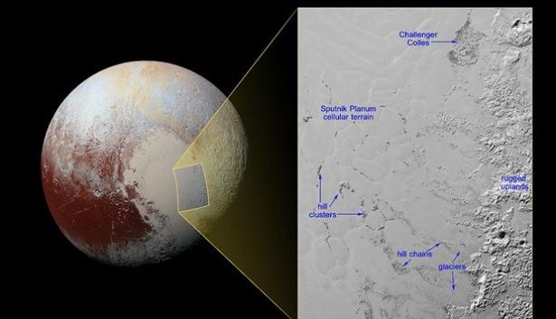 <p>Yayınlanan yeni görüntülerde Plüton'un yüzeyindeki karlı bölgeler net bir biçimde görülüyor.</p>
