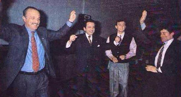 <p>Trabzonspor Başkanı Sadri Şener'in keyfi yerinde (1992)</p>