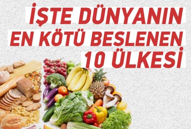 <p>İŞTE DÜNYANIN EN KÖTÜ BESLENEN 10 ÜLKESİ</p>
