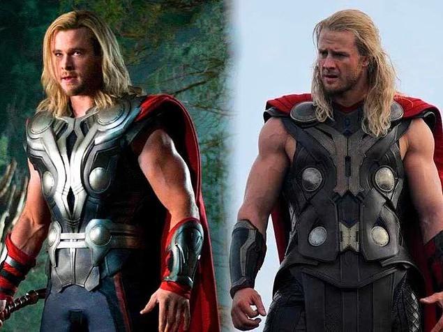 <p>Chris Hemsworth ve İkiz Dublörü Bobby Holland Hanton (Thor)</p>
