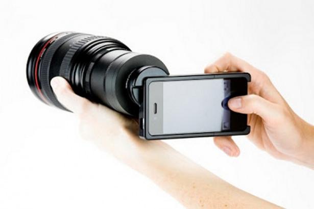 <p>DSLR fotoğraf makinelerinin lenslerini iphone'larda kullanılmasını sağlayan aparat.</p>
<p> </p>