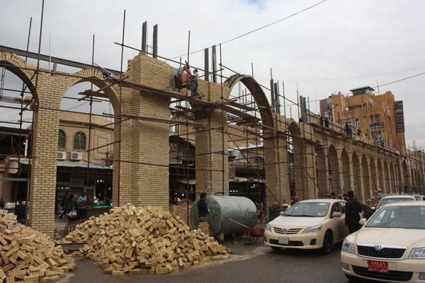 Kayseri dedikleri kapalı çarşının etrafı Erbil'e özgü mimari ile yeniden inşaa ediliyor... 