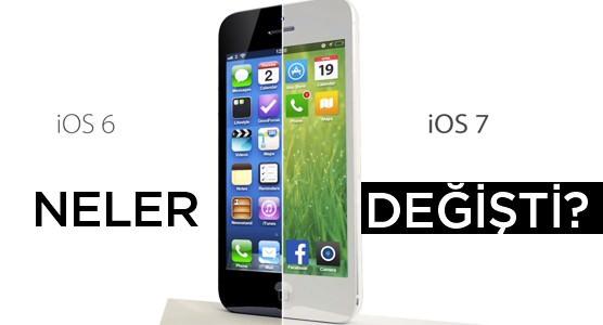 <p>iPhone ve iPad kullanıcıları bugün itibari ile iOS7 işletim sistemini indirebilecekler. Peki iOS6 ile iOS7 işletim sistemi arasındaki farklar neler olacak? Bu güncelleme'de Apple Posta, Takvim ve Müzik gibi temel uygulamaları yeniden tasarladı. İşte o uygulamalar ve iOS6 ile iOS7 arasında yapılan değişiklikler...</p>