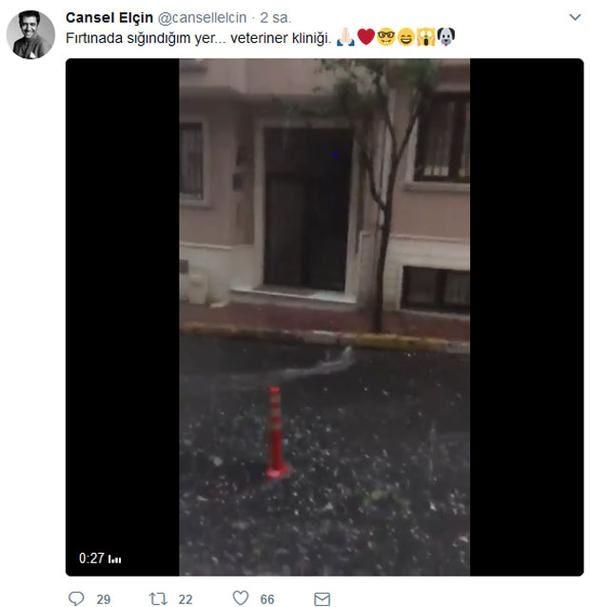 <p><strong>Cansel Elçin</strong></p>
<p>"Fırtınada sığındığım yer... Veteriner kliniği."</p>