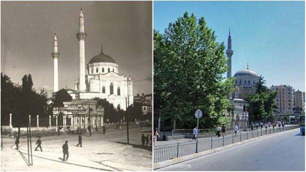 <p>Aksaray Valide Sultan Camii. 1920'li yıllar ve günümüz.</p>
<p> </p>