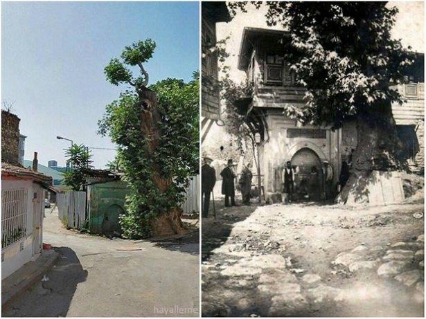 <p>Karagümrük Kuru Çınar Sokak Çeşmesi'nin günümüzdeki ve 1920'li yıllardaki hali...</p>
<p> </p>