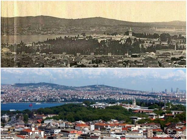 <p>Beyazıt Kulesi'nden Topkapı Sarayı'na 120 yıl arayla bakış...</p>
<p> </p>
