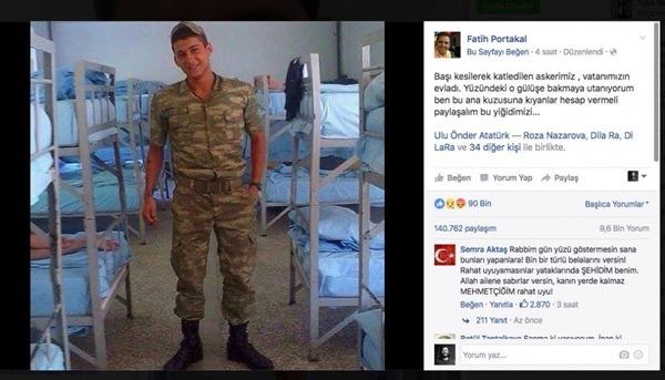 <p><span style="color:rgb(204, 204, 204)">Fatih Portakal Adına Açılan Sayfanın Paylaşımı - İDDİA: Kafası kesilerek öldürülen asker fotoğrafı.</span></p>
