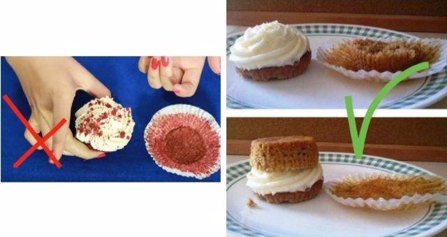 <p><strong>Cupcake yemek artık çok kolay</strong></p>

<p>Aldığınız cupcakelerin kremalarının hemen bitmesini istemiyorsanız, alttaki kekin bir parçasını üstüne koyarak tüketin. </p>
