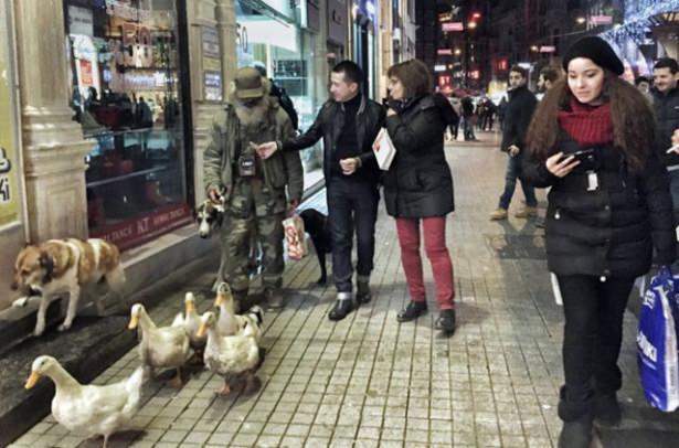 <p>Sahibinin peşinden biran olsun ayrılmayan &ouml;rdekler caddedeki vatandaşların ilgisini &ccedil;ekti.</p>
