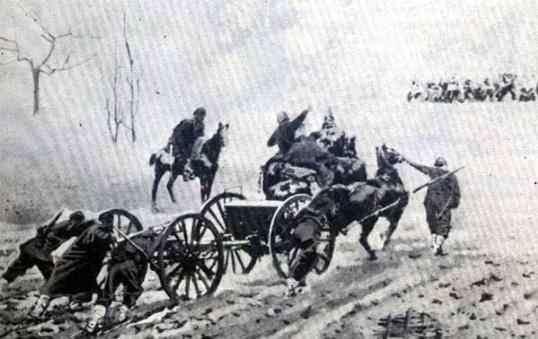 <p>Sarıkamış'a cephane taşıyan Türk köylüler</p>
