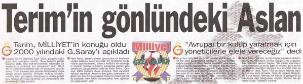 <p>Fatih Terim'in,henüz 1997 senesinde hayalini kurduğu ''2000 Model Avrupai Galatasaray''</p>
