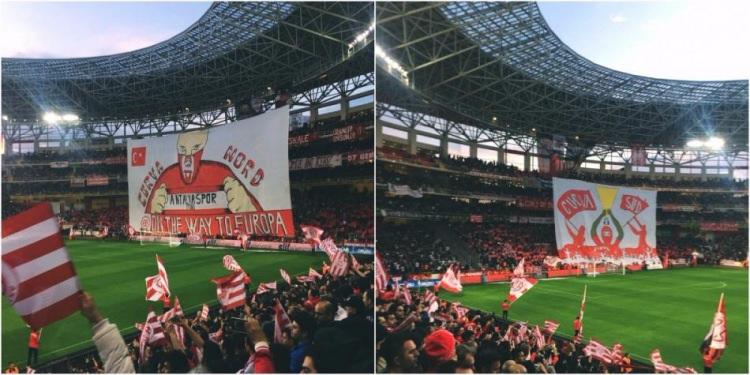 <p>Antalyaspor<br />
Antalyaspor taraftarı, Beşiktaş maçı öncesi iki kale arkasında koreografi yaptı.</p>