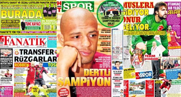 10.05.2013 tarihinde spor gazetelerine ait manşetler..