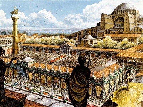 <p><strong>Ayasofya'nın planını çizen bir 'ermiş'-</strong><br />
<br />
<br />
Bizans imparatoru Iustinianos'un, Ayasofya'yı yaptırmak için en ünlü mimarları İstanbul'a davet ettiği ve yaptıracağı kilise için mimarlardan taslak hazırlamalarını istediğine inanılan efsanede, ancak bu taslakları beğenmeyen imparator üzgün ve umutsuz şekilde uykuya daldığı gecelerden birinde bir rüya gördüğü kaydediliyor.</p>