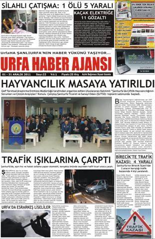 <p>Urfa Haber Ajansı Gazetesi, </p>

