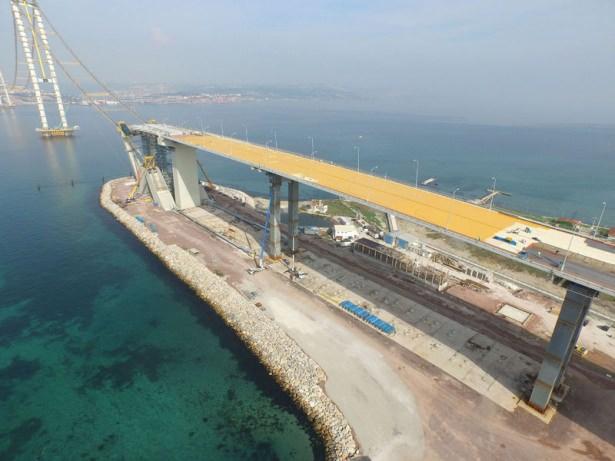 <p><span style="color:#FFD700"><strong>GEÇİŞ ÜCRETİ ŞU AN İÇİN 35 DOLAR ARTI KDV</strong></span></p>
<p>Toplamda 2 bin 682 metre olarak planlanan köprünün orta açıklığının 1500 metre olacağı ve dünyanın en büyük orta açıklığa sahip dördüncü köprü olacağı belirtildi. Köprü bittiğinde 3 gidiş ve 3 geliş olmak üzere 6 şerit olarak hizmet verecek. </p>