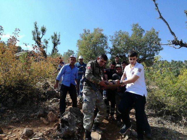 <p>Fırat, yarım saatlik çalışmanın ardından sıkıştığı yerden kurtarılarak ailesine teslim edildi</p>