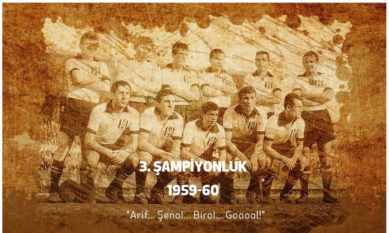 <p><strong>3. ŞAMPİYONLUK (1959-1960)</strong><br />
<br />
Sezona yenilenmiş kadrosuyla başlayan Beşiktaş, ligin ilk yarısını 16 galibiyet, 3 beraberlikle namağlup lider tamamladı. Başarılı performansını ligin ikinci yarısında da sürdüren siyah-beyazlılar, bitime iki hafta kala şampiyonluğunu ilan etti ve üçüncü şampiyonluğu kazandı.</p>