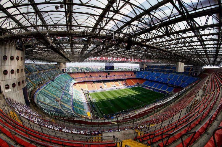 <p>Stadio Giuseppe Meazza 81,277<br />
<br />
Milan, Italy<br />
<br />
A.C. Milan, F.C. Internazionale Milano</p>