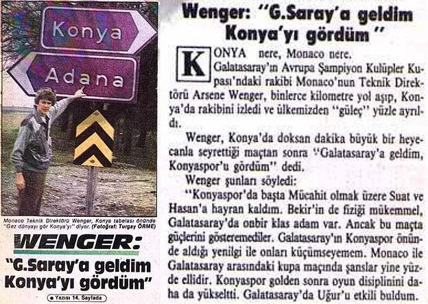 <p>Monaco Teknik Direktörü Arsene Wenger, Konyaspor - Galatasaray maçını izlemek için Konya'da. - Aralık 1988</p>
