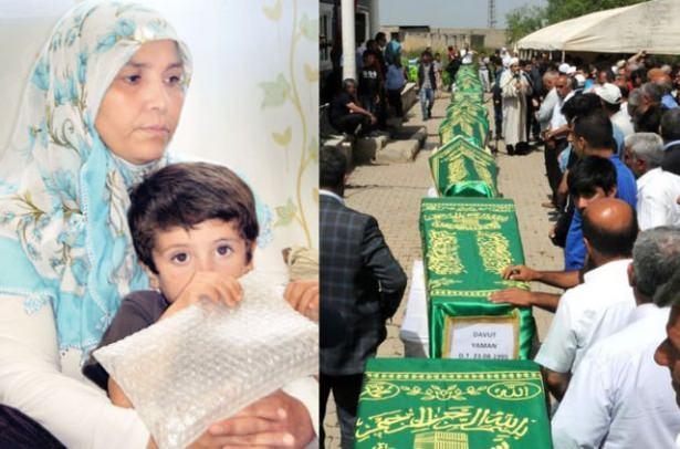<p>ALLAH HAKKIMIZI KOYMASIN’</p>

<p>Patlamada eşi Orhan ve oğlu Temir’i kaybeden 7 çocuk annesi Zozan Yakar ise şunları anlattı: “Seyithan kamyonu takip etmeye giderken oğlum Temir’i de yanına aldı. Köyde taziye evinin önünde eşim Orhan ve diğer kayınlarım da kamyonu kovalamış. Patlamada eşim, oğlum ve kayınbiraderlerimi kaybettim. Allah hakkımızı koymasın...”</p>
