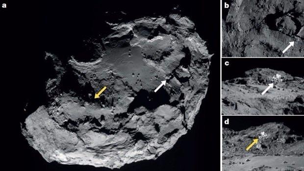 <p>Avrupa Uzay Ajansı’nın (ESA) tarafından '67P Churyumov–Gerasimenko' kuyruklu yıldızı incelemesi için geçtiğimiz yıl uzaya gönderilen Rosetta'dan ayrılarak kuyruklu yıldıza inen Philae, ilginç bir bulguya rastladı.</p>
<p> </p>