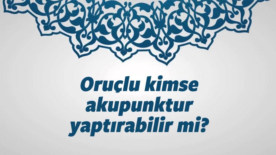 <p>Akupunktur; vücutta belirli noktalara iğne batırmak suretiyle çeşitli hastalıkları tedavi etme metodudur. Akupunktur uygulanması hâlinde, vücudun beslenmesi, gıda alması söz konusu olmadığından, akupunktur yaptırmak orucu bozmaz.</p>