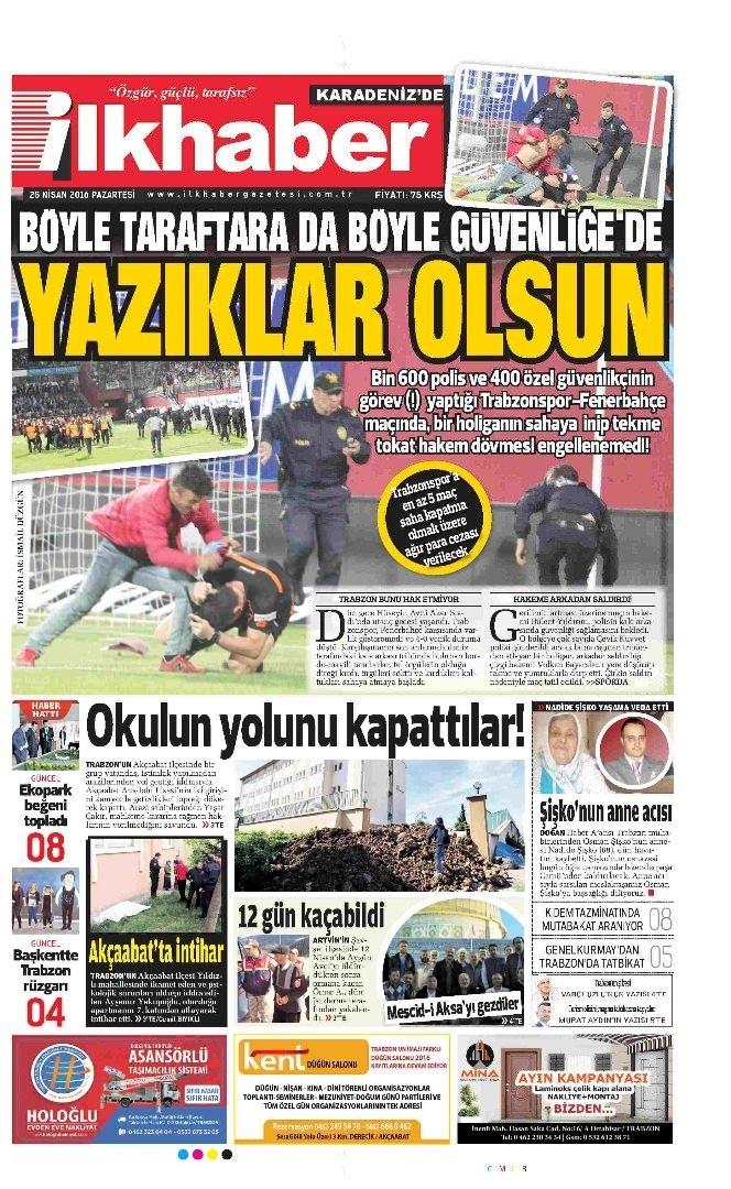 <p>BÖYLE TARAFTARA DA BÖYLE GÜVENLİĞE DE YAZIKLAR OLSUN (İLKHABER)</p>
<p> </p>