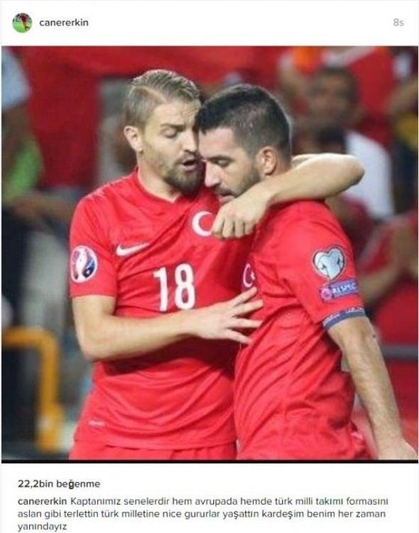 <p>CANER ERKİN - INTER</p>
<p>Kaptanımız. Senelerdir hem Avrupa'da hem de Türk Milli Takımı formasını aslan gibi terlettin, Türk milletine nice gururlar yaşattın kardeşim benim. Her zaman yanındayız.</p>