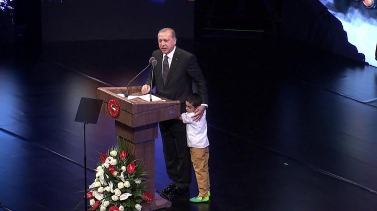 <p>Cumhurbaşkanı Recep Tayyip Erdoğan, Beştepe Millet Kongre ve Kültür Merkezi'nde düzenlenen 15 Temmuz Şehitleri Anma Programı'na katıldı. Cumhurbaşkanı Erdoğan ve eşi Emine Erdoğan, programa katılan şehit ve gazi aileleri ile yakından ilgilendi.</p>
