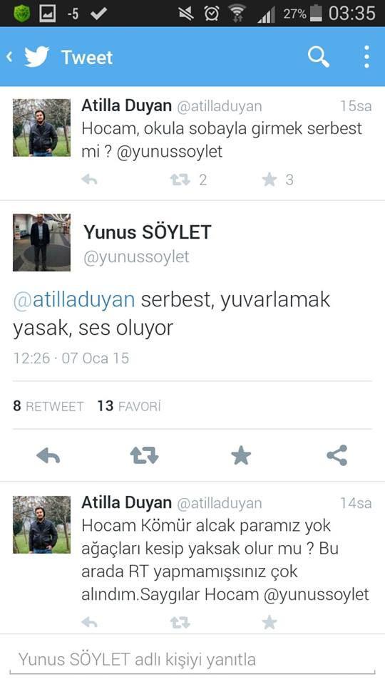 <p>İstanbul Üniversitesi Rektörü Yunus Söylet'in kış aylarının da etkisiyle yaşanan sıkıntılarla ilgili kendisine twit atan öğrencilere verdiği cevaplar günün olaylarından biri oldu. </p>
