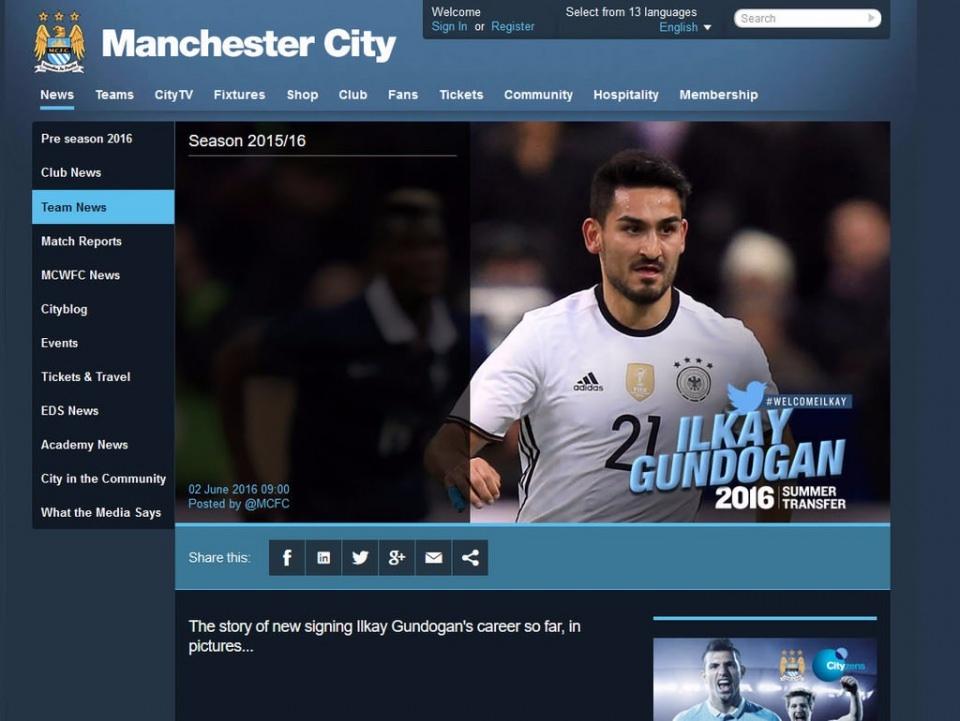 <p><strong>İlkay Gündoğan</strong><br />
B. Dortmund > Manchester City</p>