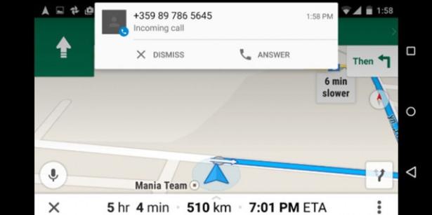 <p><strong>2. Kesintisiz arama</strong></p>

<p>Android bu güncellemesinde ilk defa hiç olmadığı kadar kullanıcı odaklı uygulamalara yer vermiş durumda. Örneğin, artık telefonda navigasyon, Google Map kullanırken ya da oyun oynarken gelen aramalar telefonunuzun ekranını tamamen kaplamayacak.</p>
