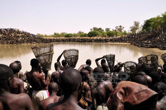 'Antogo' isimli bu geleneğe g&ouml;re bu &ccedil;amurlu b&ouml;lgede, sadece 15 dakika i&ccedil;inde b&uuml;t&uuml;n balıklar yakalandığı i&ccedil;in olay da sona eriyor.