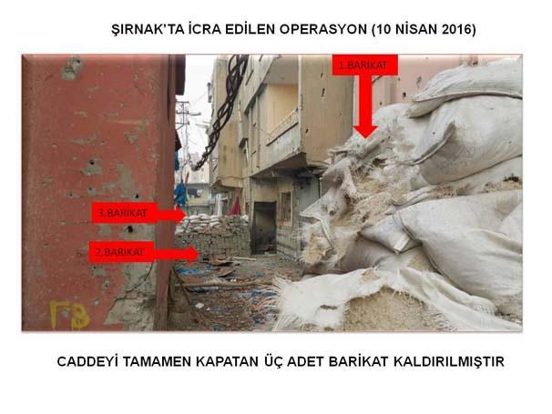 <p>Şırnak’ta, bölücü terör örgütü mensuplarını etkisiz hale getirmek için operasyonlara kararlılıkla devam ediliyor. Devam eden operasyonlarda teröristler tarafından il merkezinde yapılan barikatlar, asker ve polisler tarafından kaldırılıyor.</p>
<p> </p>